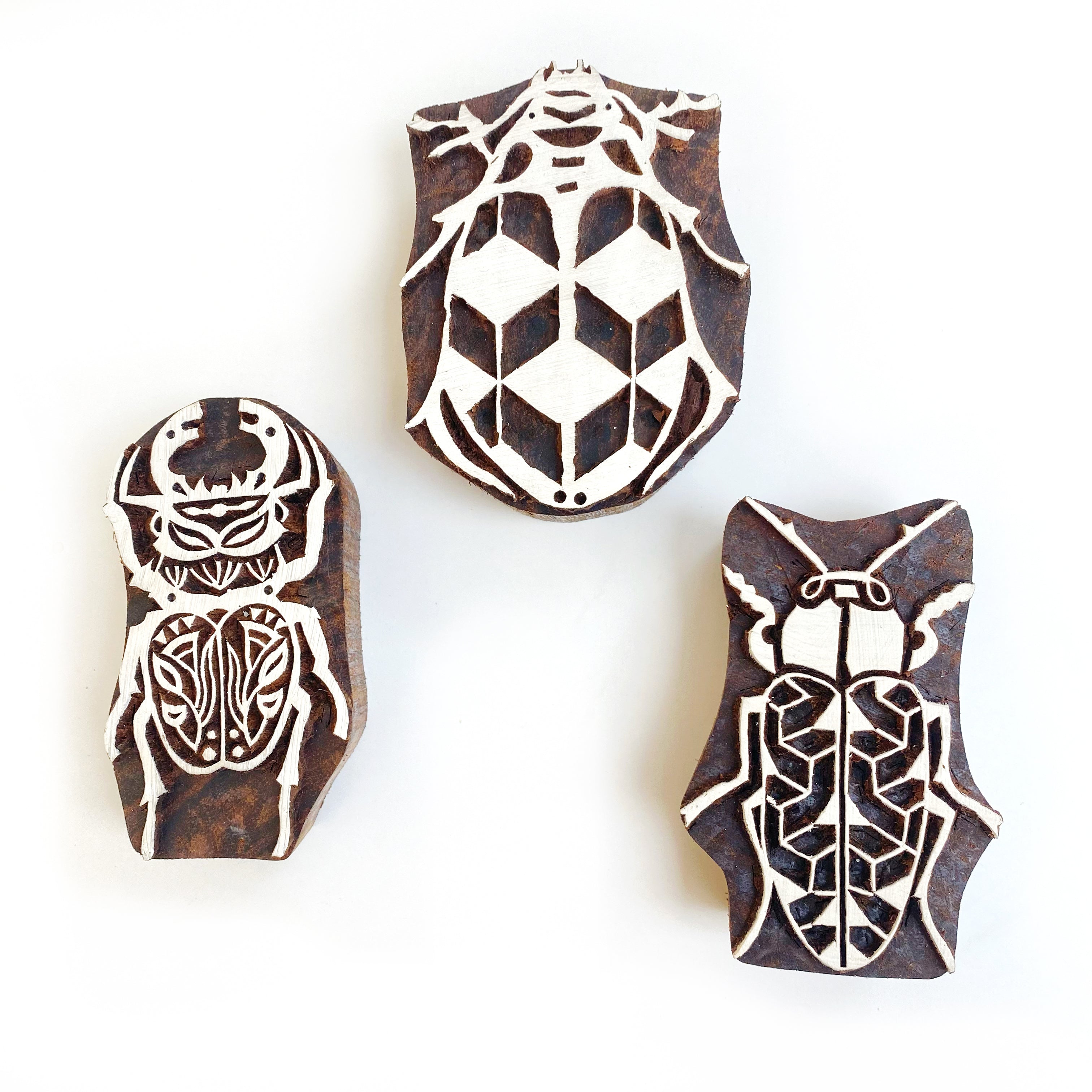 Wood Block Printing Set 5 : Beetles x 3 blocks