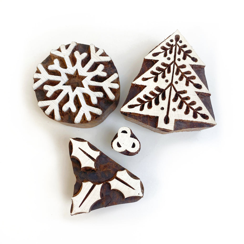 Wood Block Printing : Christmas Set x 4 blocks