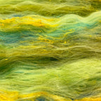 Hand Carded BATT for Spinning & Felting : Green Tambourine