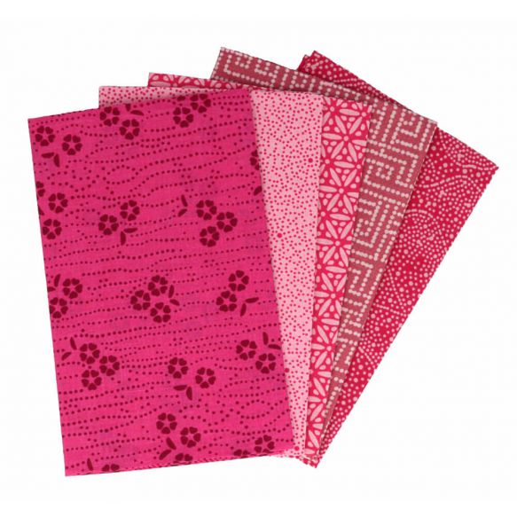 Tissu de Marie Fabric Fat Quarter Bundle: 5 x 50cm x 57cm : Mystical Magenta