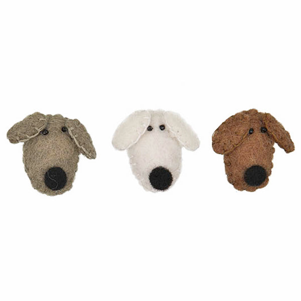 Felt dog heads
