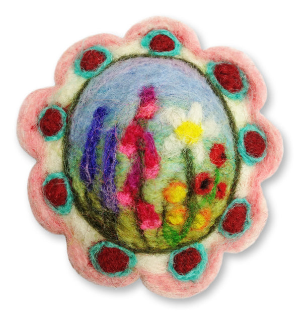 Flirty Gertie Needle Felting Kit Flower Brooch