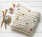 Giant Knitted Floor Cushion + Felt Flowers KIT