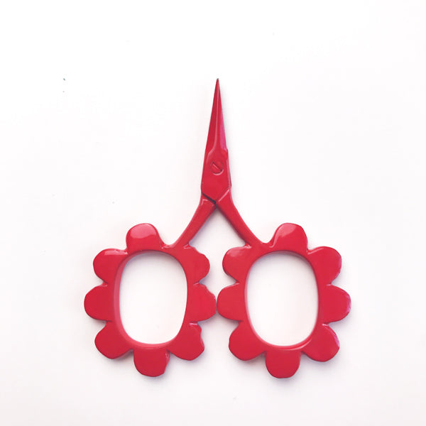 Flower Power Scissors Red
