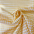 Gingham 100% Cotton Fabric - by the metre : Yellow & White