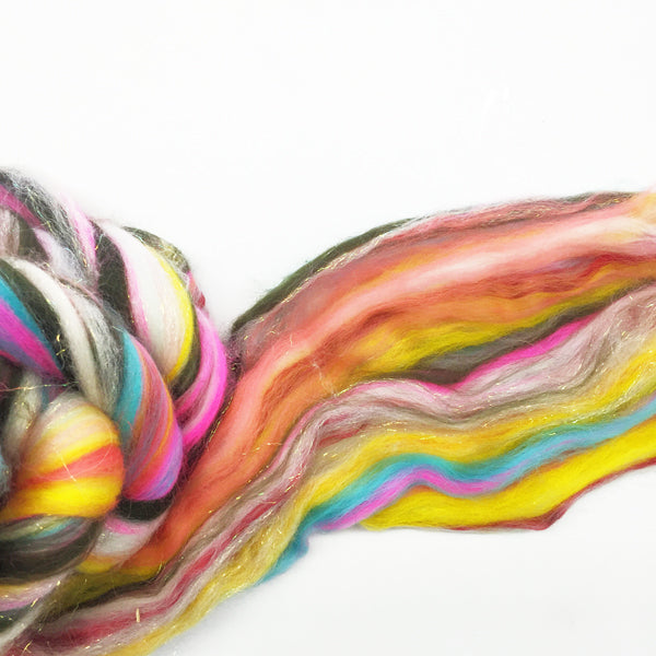 Glittery Unicorn House Blend Wool tops for Felting & Spinning 100g