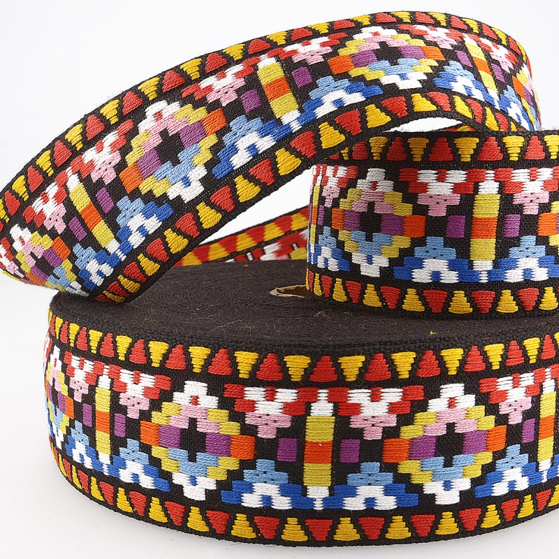 Geometric Jacquard Trim 25mm 02 Multi