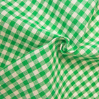 Gingham 100% Cotton Fabric - by the metre : Emerald Green & White