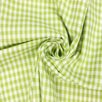 Gingham 100% Cotton Fabric - by the metre : Lime & White