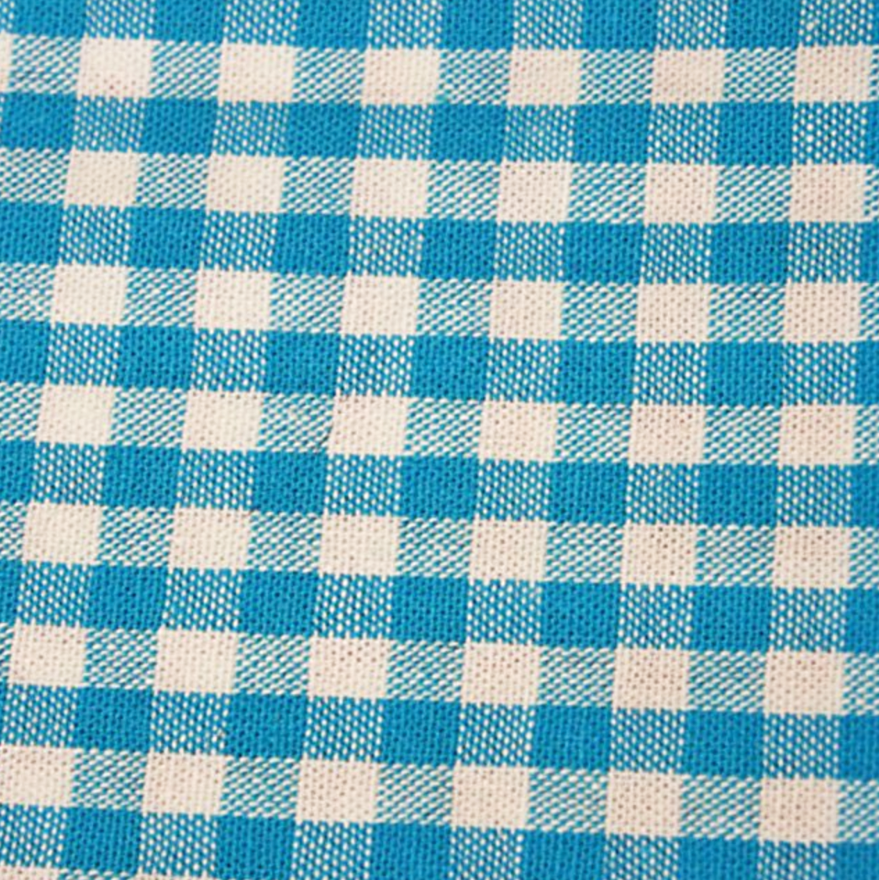 Gingham 100% Cotton Fabric - by the metre : Turquoise & White