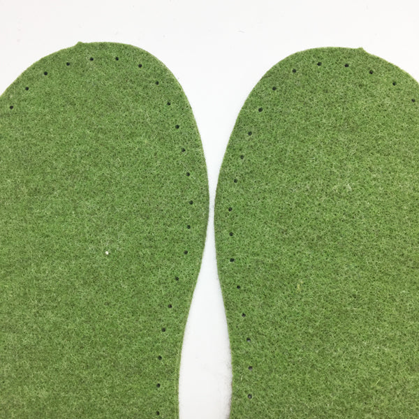 Green Felt Slipper Soles Adult UK 7-8 (Eur 40-41)