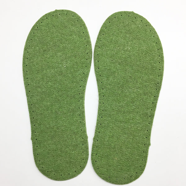 Green Felt Slipper Soles Adult UK 11-12 (Eur 44-45)