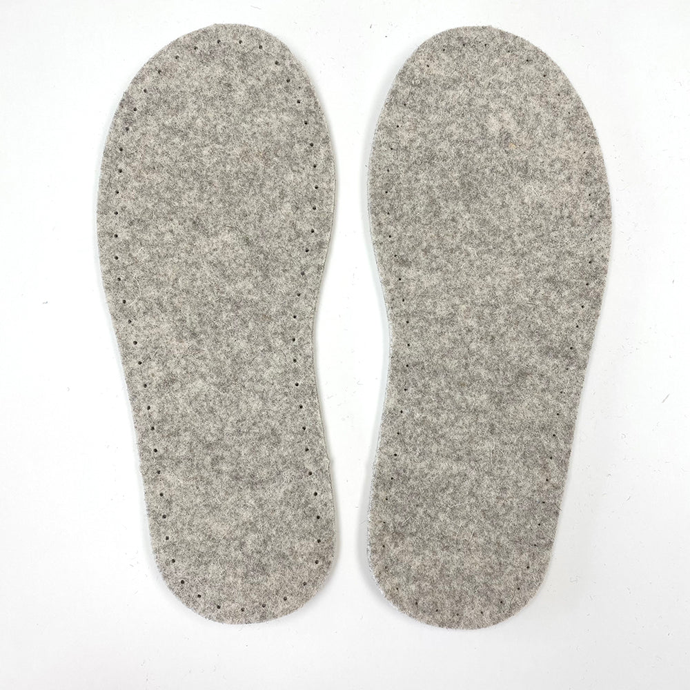Grey Felt Slipper Soles Kids UK 6-7 (Eur 26-27)