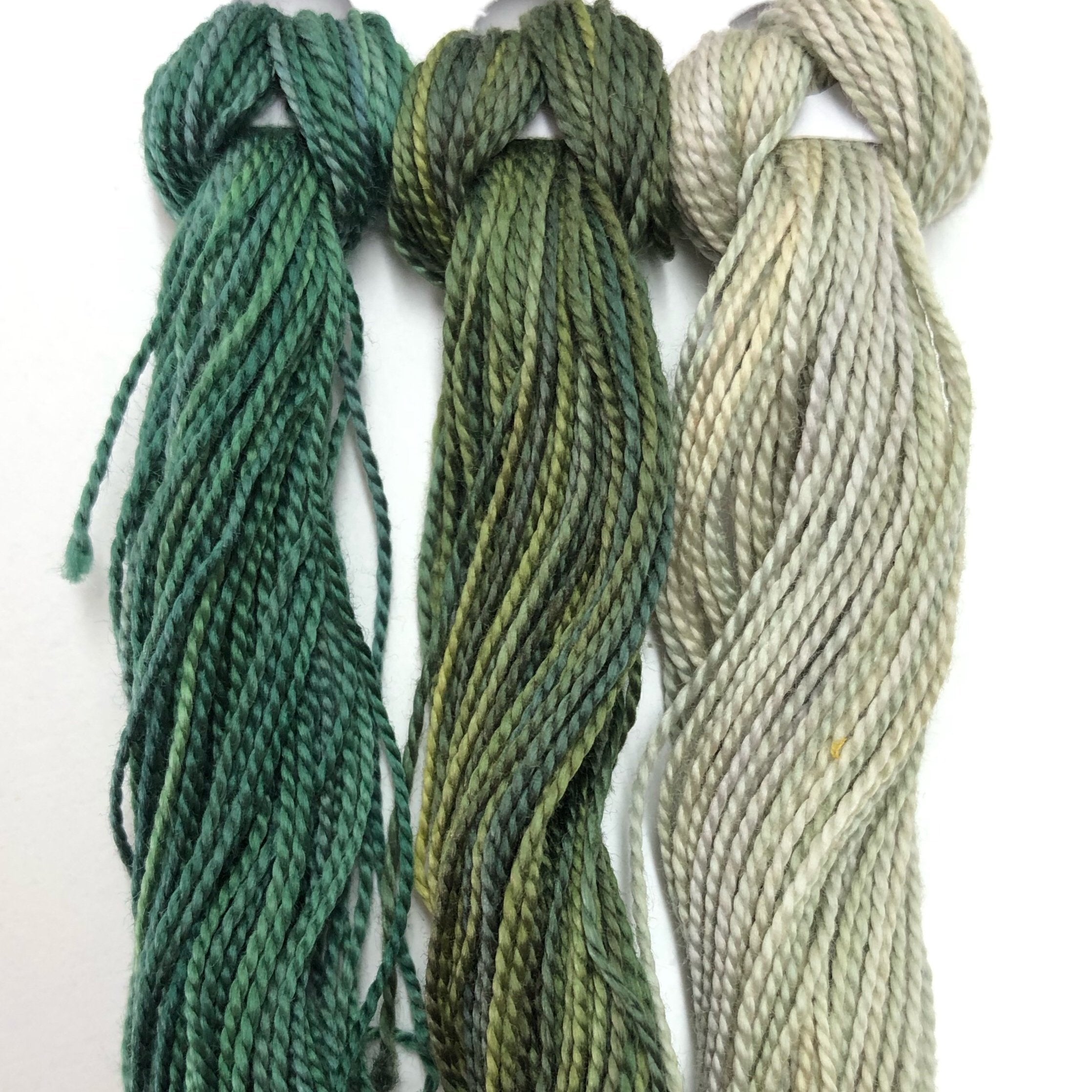 Hand Dyed Perle 8 threads x 3 Moss