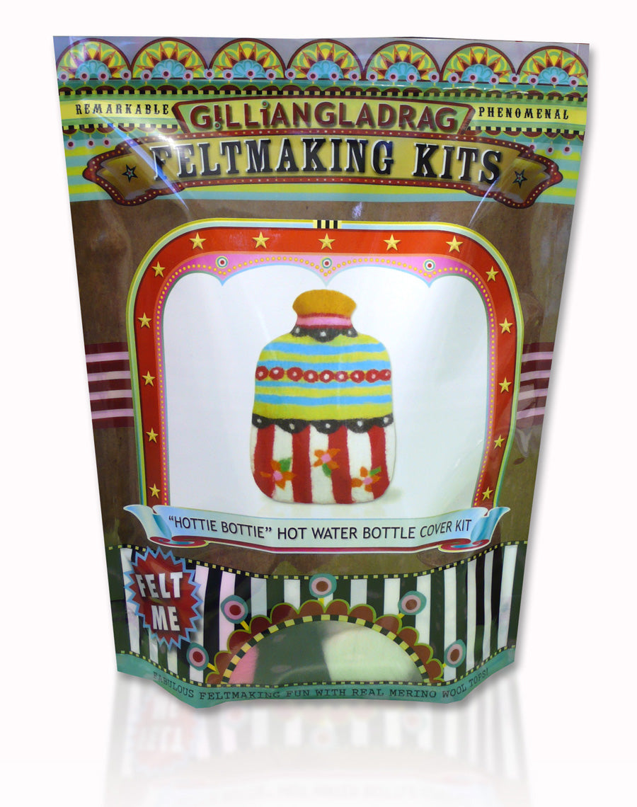 COMPLETE Hottie Bottie Hot Water Bottle Cover Felting Kit