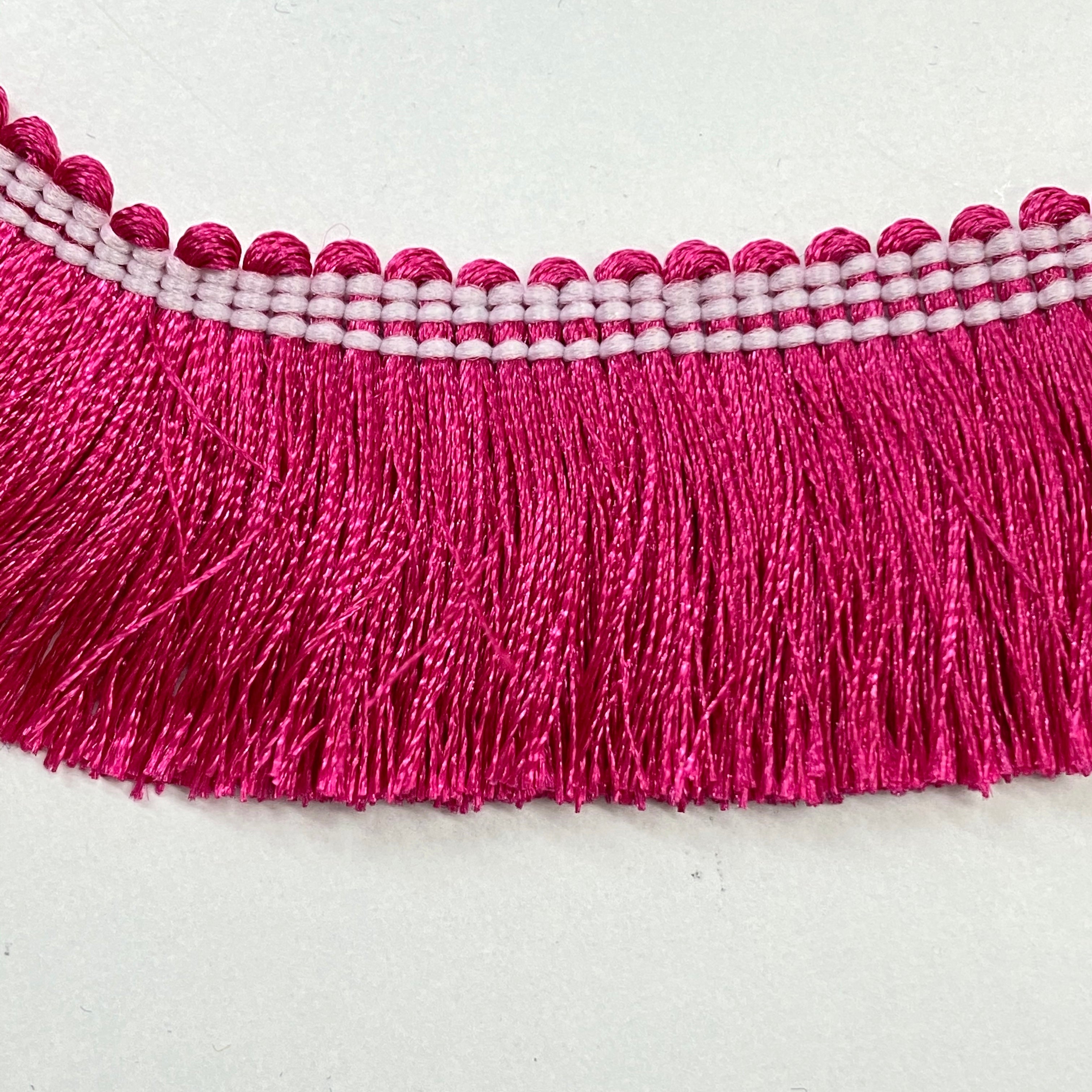 Simple Fringe Trimming 25mm : Fuschia