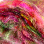 Hand Carded BATT for Spinning & Felting : Bed of Roses 118g