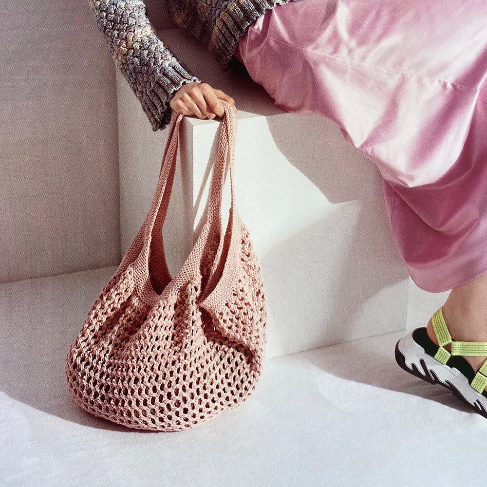 Rico Creative Cotton Aran Knitting Pattern String Style Eco Bag 1022