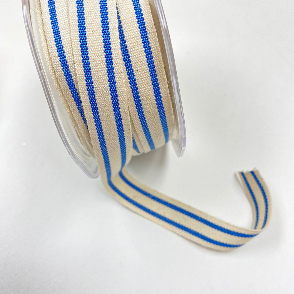 Striped Cotton Trimming / Tape 15mm : Blue