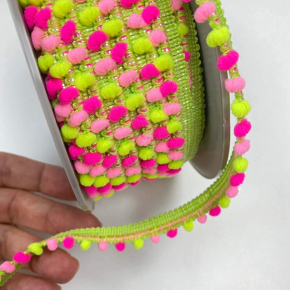 Bright Neons Baby Pompom Trim per metre