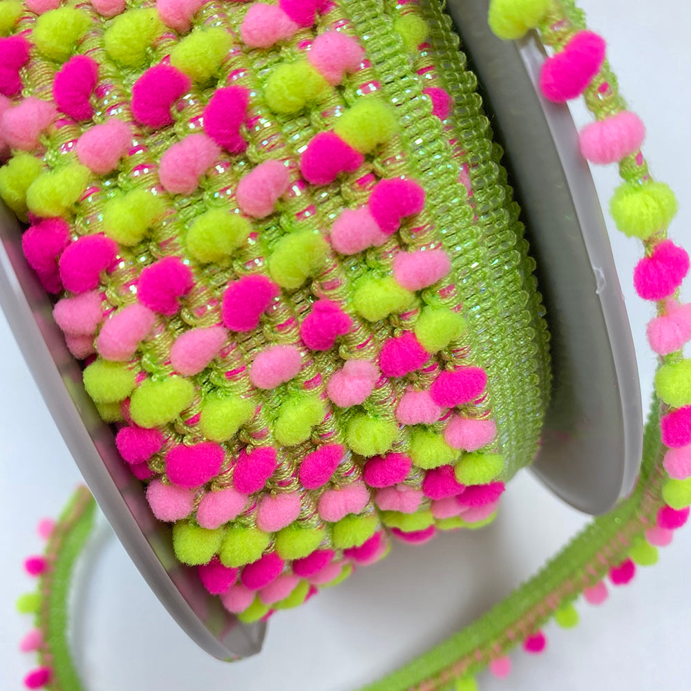 Bright Neons Baby Pompom Trim per metre