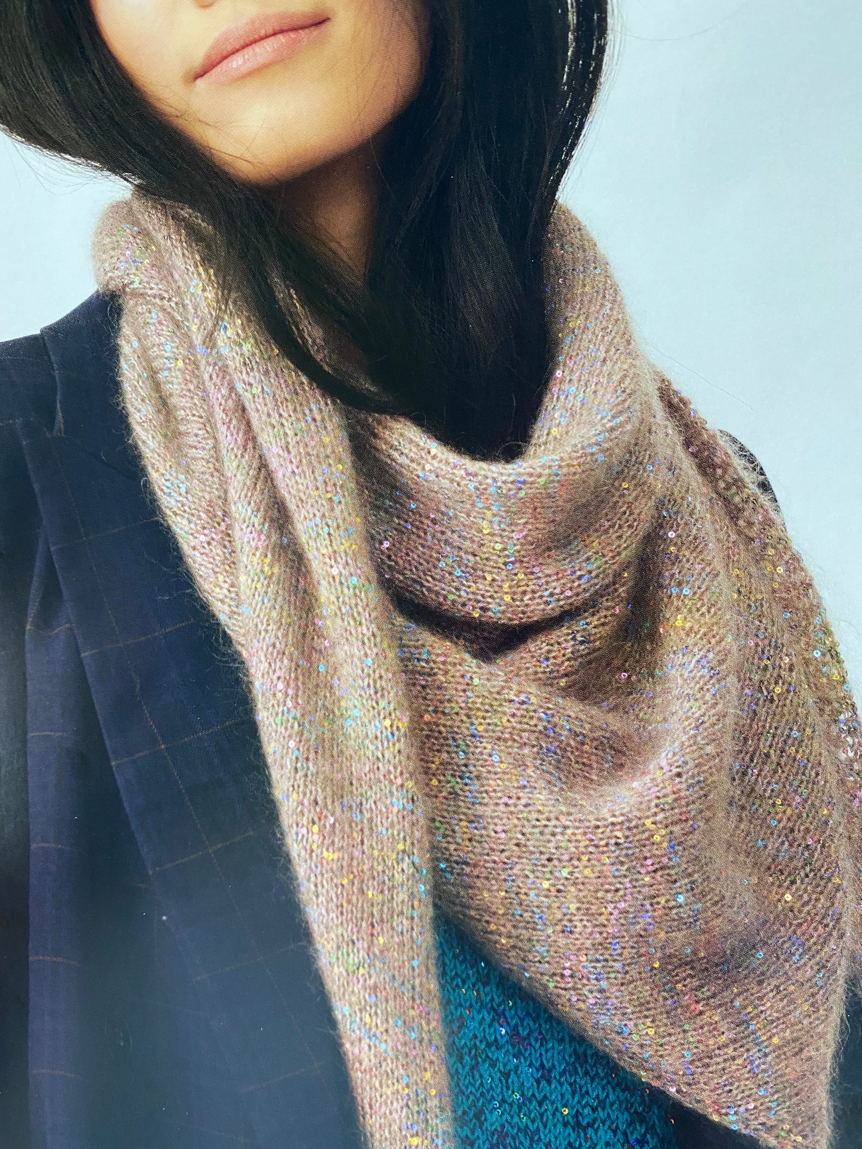 Super Kid Mohair + Crazy Paillettes Pattern 1193 Scarf & Shawl