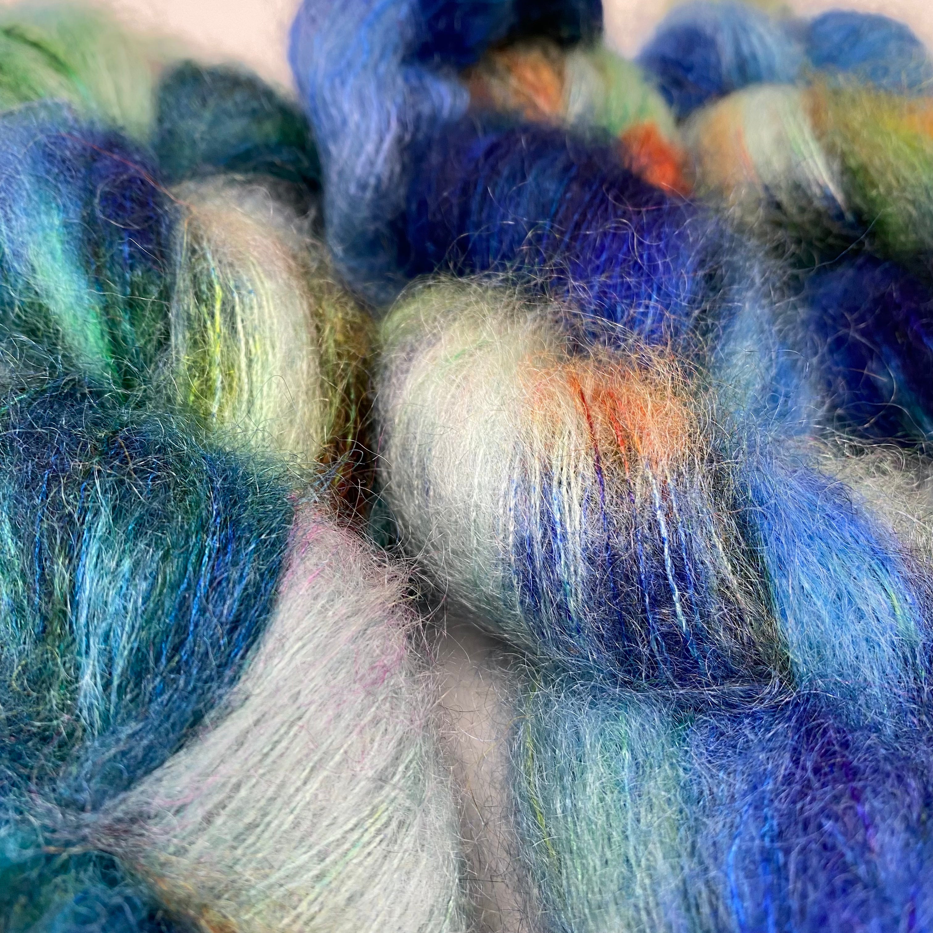 Gilliangladrag Holy Fluff Hand Dyed Kid Silk Lace 4 x 50g : 'Drunken Sailor'