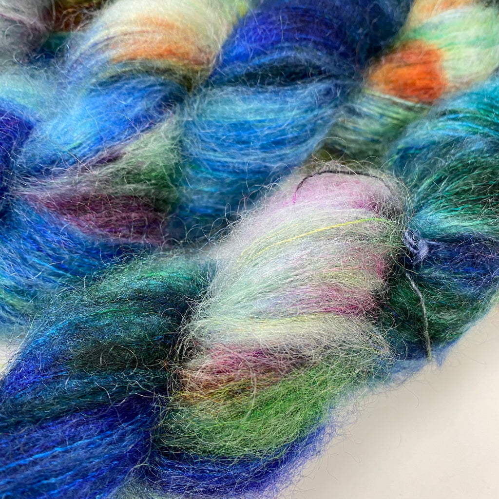Gilliangladrag Holy Fluff Hand Dyed Kid Silk Lace 4 x 50g : 'Drunken Sailor'