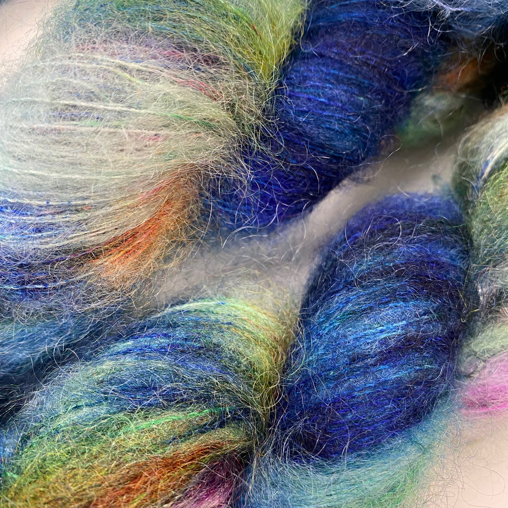 Gilliangladrag Holy Fluff Hand Dyed Kid Silk Lace 4 x 50g : 'Drunken Sailor'