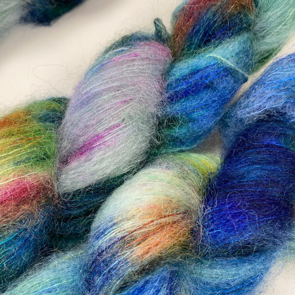 Gilliangladrag Holy Fluff Hand Dyed Kid Silk Lace 4 x 50g : 'Drunken Sailor'