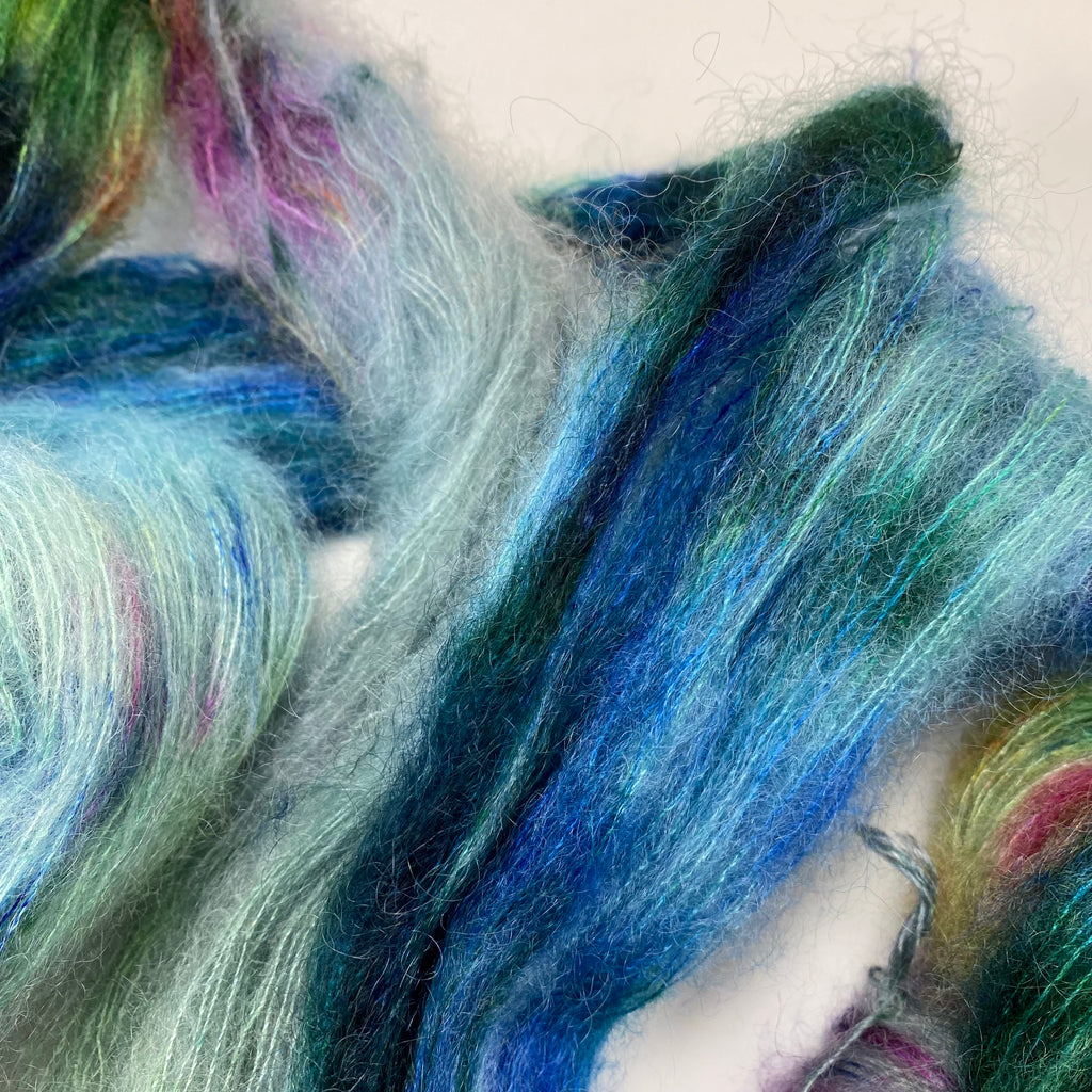 Gilliangladrag Holy Fluff Hand Dyed Kid Silk Lace 4 x 50g : 'Drunken Sailor'