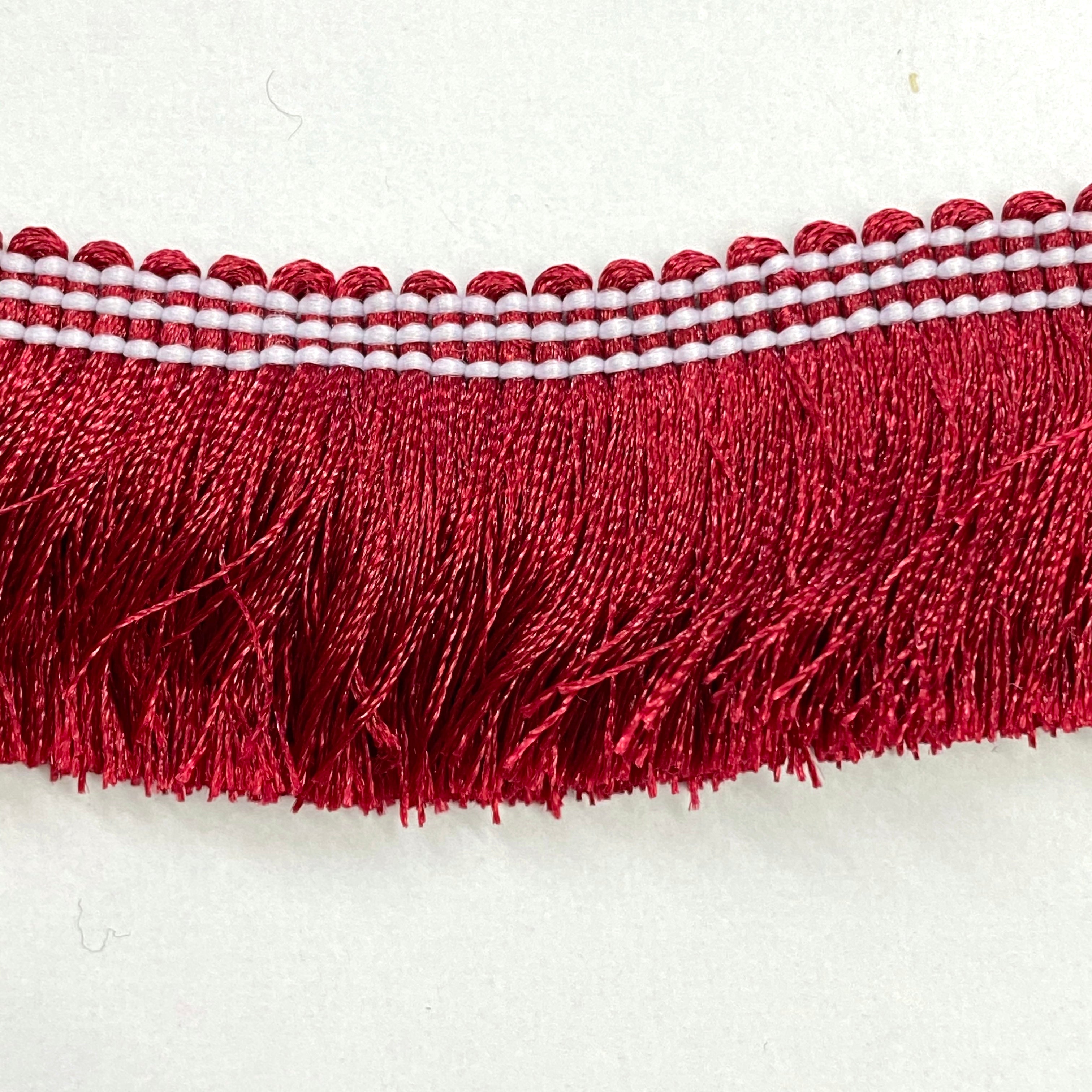 Simple Fringe Trimming 25mm : Cherry Red