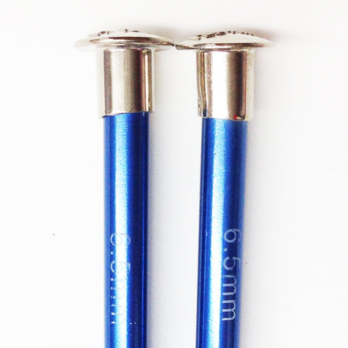 Knitting needles ALUM  6.50mm x 25cm blue