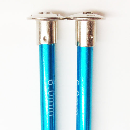 Knitting Needles ALUM 6mm x 35cm turquoise
