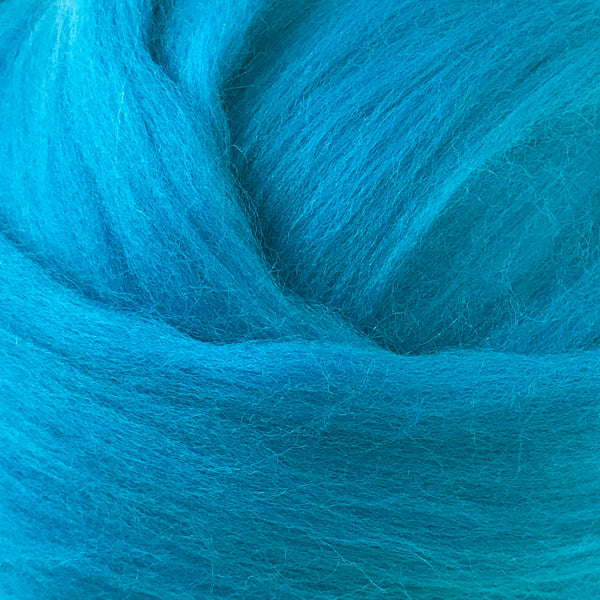 100g Kingfisher Blue Merino wool tops for felting & knitting