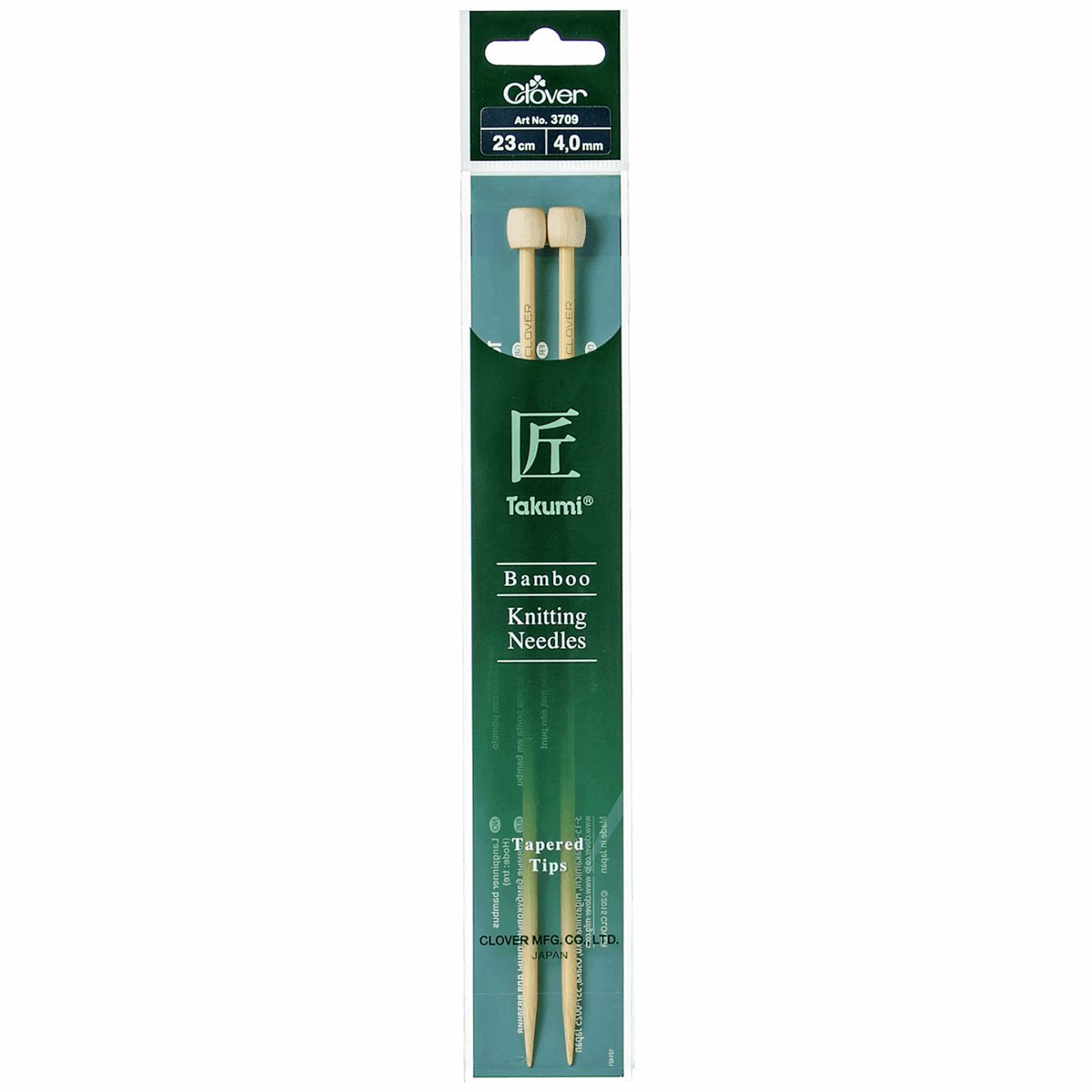 Clover Bamboo Knitting Needles : 23cm x 4mm
