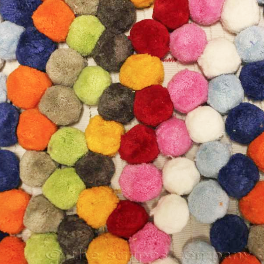 High Quality Multi-coloured 2.5cm Pompom Trim : per metre