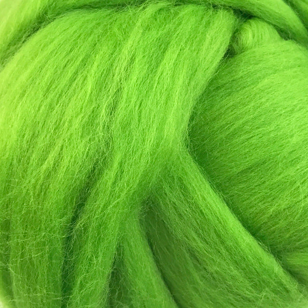 100g Lime Green Merino wool tops for felting & giant knitting