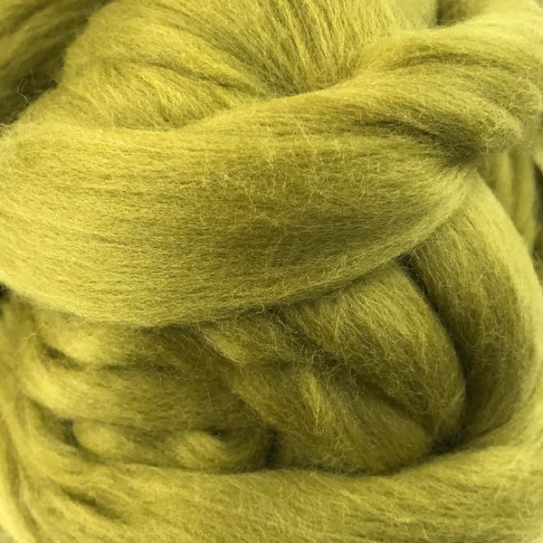 100g Mid Olive Merino wool tops for felting & giant knitting