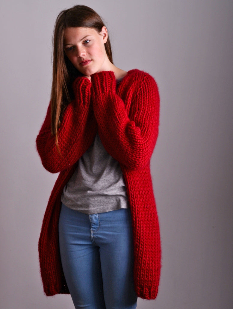 Chunky Boyfriend Cardigan Pattern by Mrs Moon