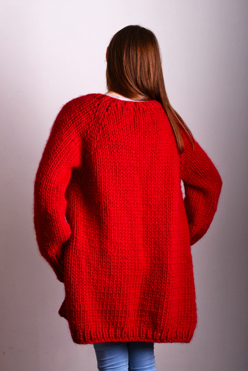 Chunky Boyfriend Cardigan Pattern by Mrs Moon