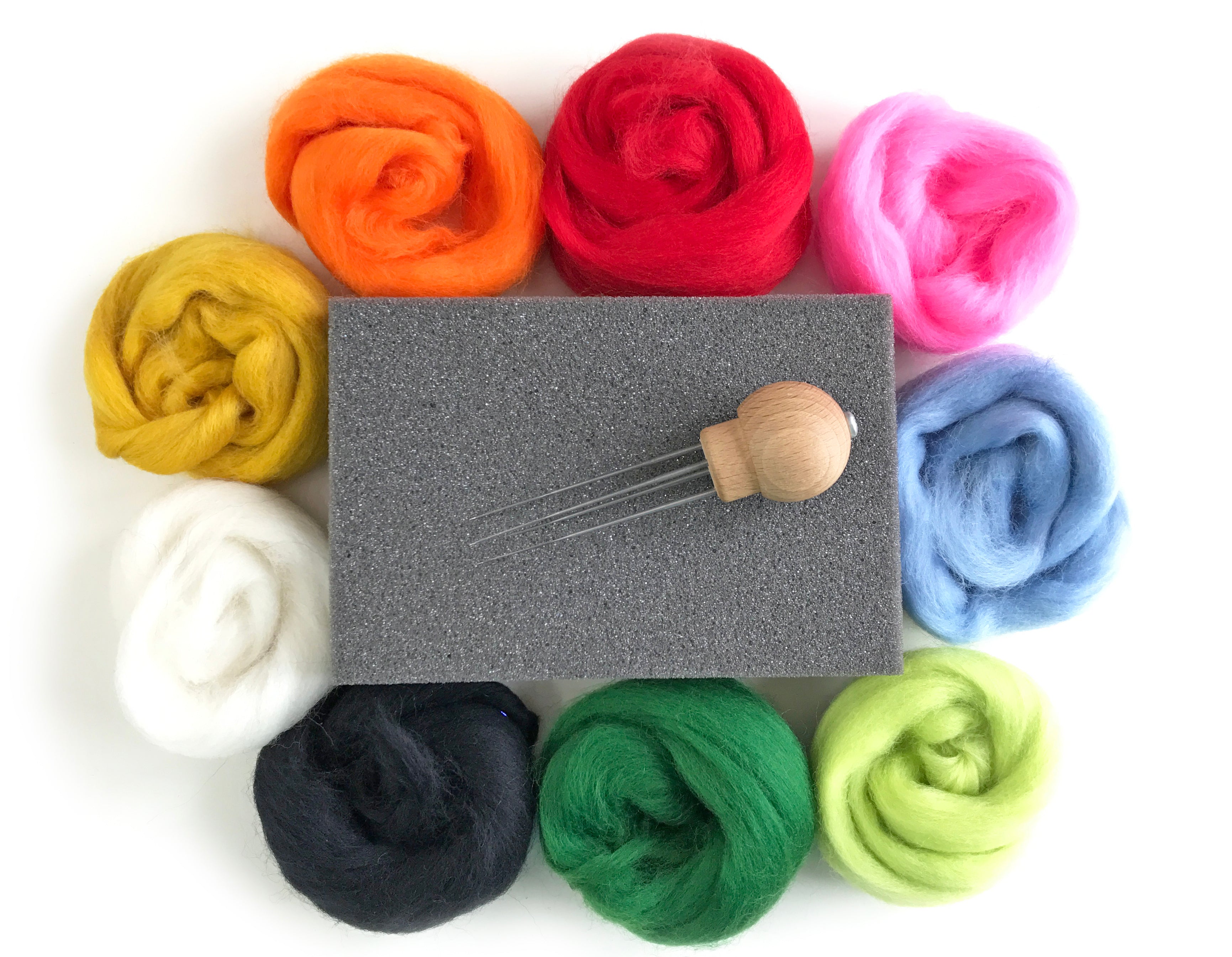 Needle Felting Starter Kit - with wool & instructions