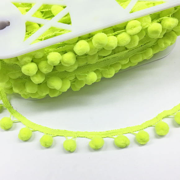 Pompom Trim 25mm Neon Green