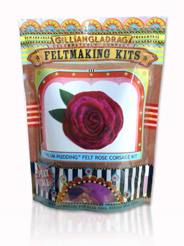 Plum Pudding Felting Corsage Kit