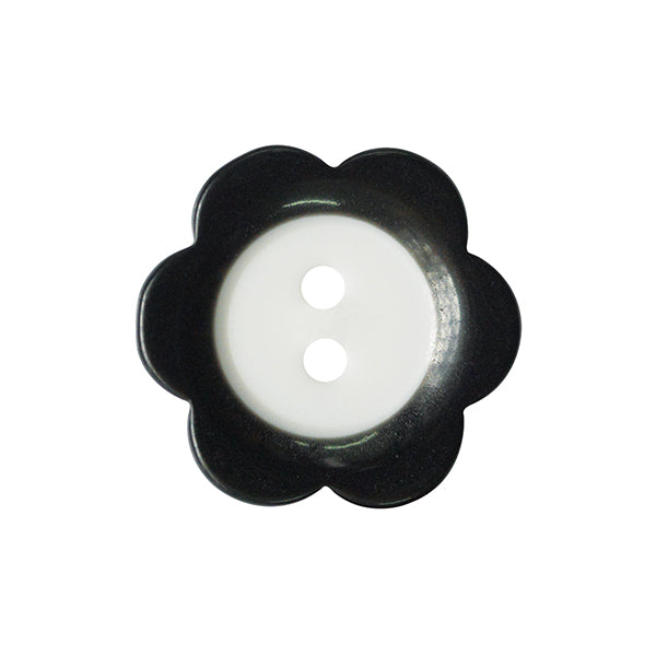 Fade Flower button 11mm 00 Black