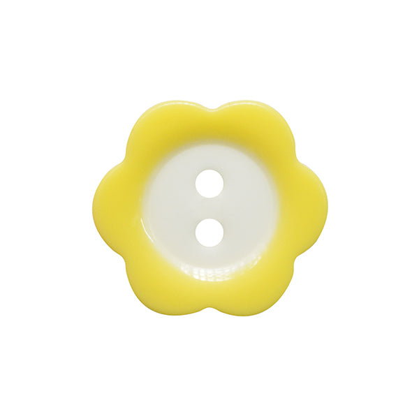 Fade Flower button 15mm 025 Yellow