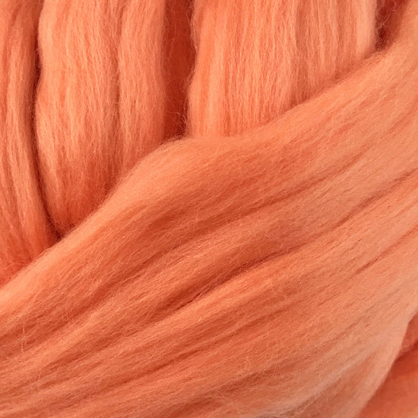 Peach Merino wool tops for felting & giant knitting