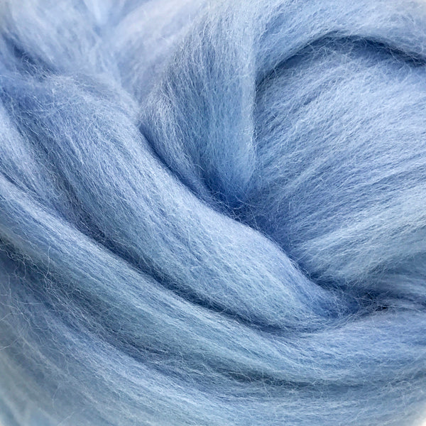 100g Pale Blue Merino wool tops for felting & giant knitting