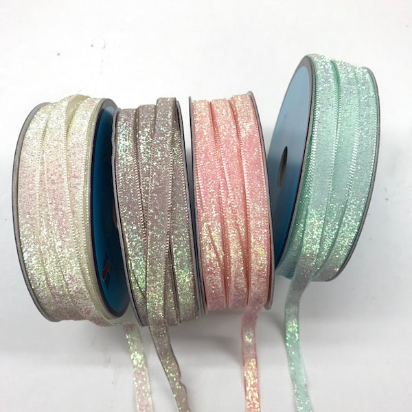 Pastel Glitter Ribbon Peach