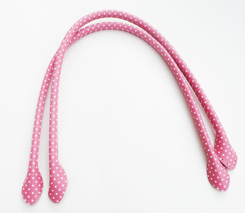 Pink polka dot bag handles 70cm